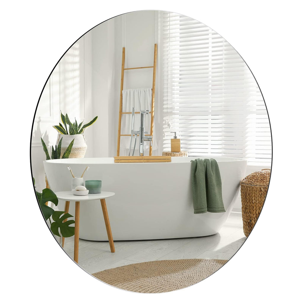 Dripex Frameless Round Wall Mirror | 50cm Polished Edge Bathroom Mirror