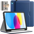 JETech iPad 11th/10th Gen Case | PU Leather Folio with Pencil Holder