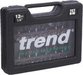 Trend 12-Piece Router Cutter Starter Set | 1/4 Inch Shank Carbide Bits