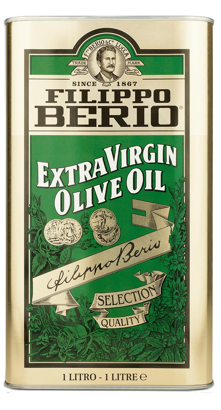 Filippo Berio Extra Virgin Olive Oil – Cold Pressed Italian Oil, 1L Tin