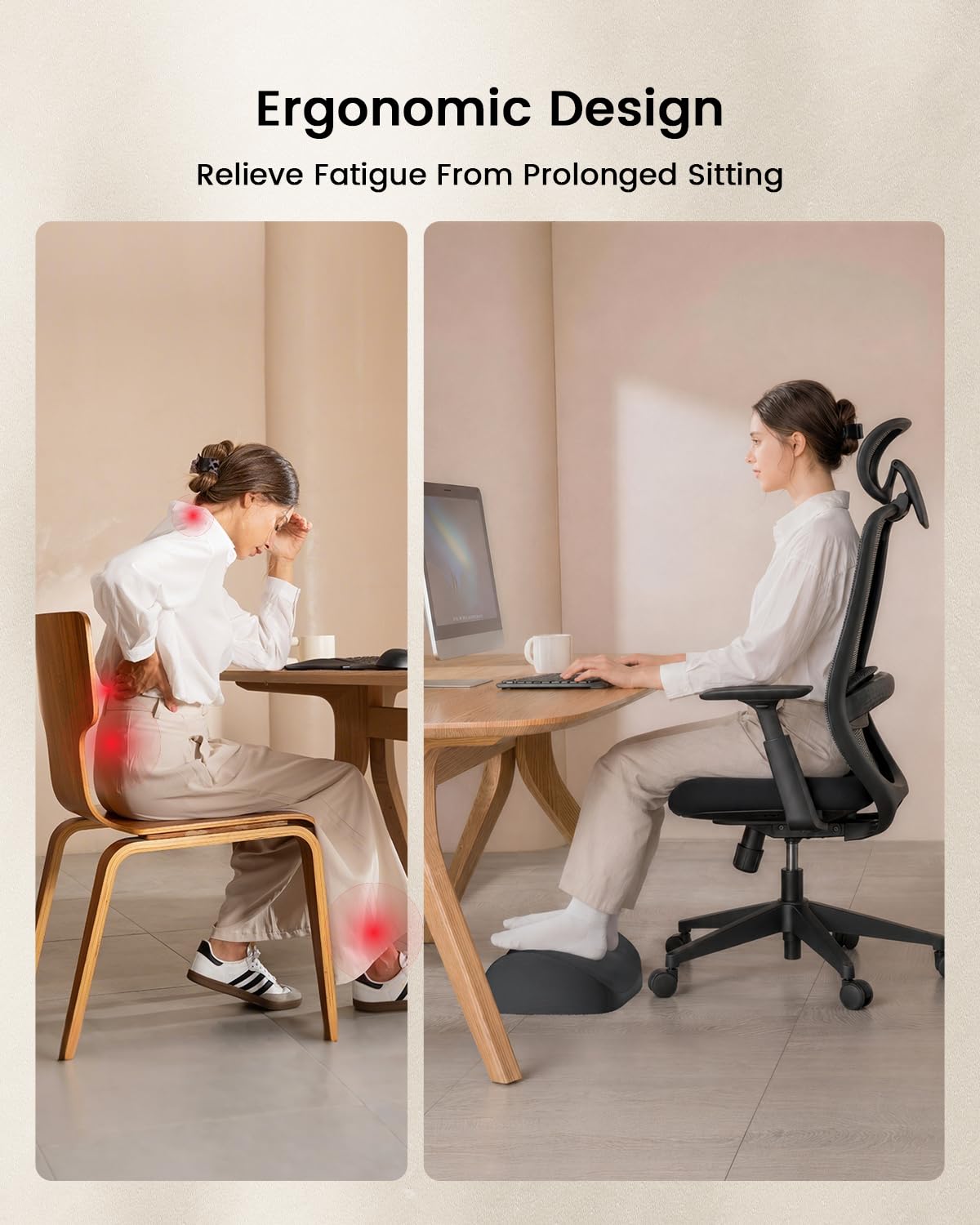 ProtoArc Ergonomic Office Foot Rest Under Desk with Massage Dots - image 2