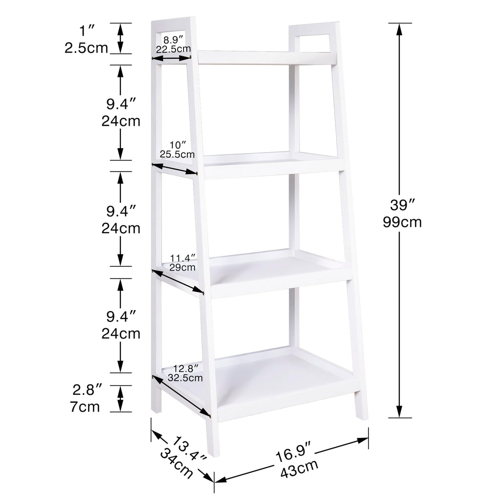 SMIBUY 4-Tier Bamboo Ladder Shelf – Freestanding Bookshelf & Plant Stand
