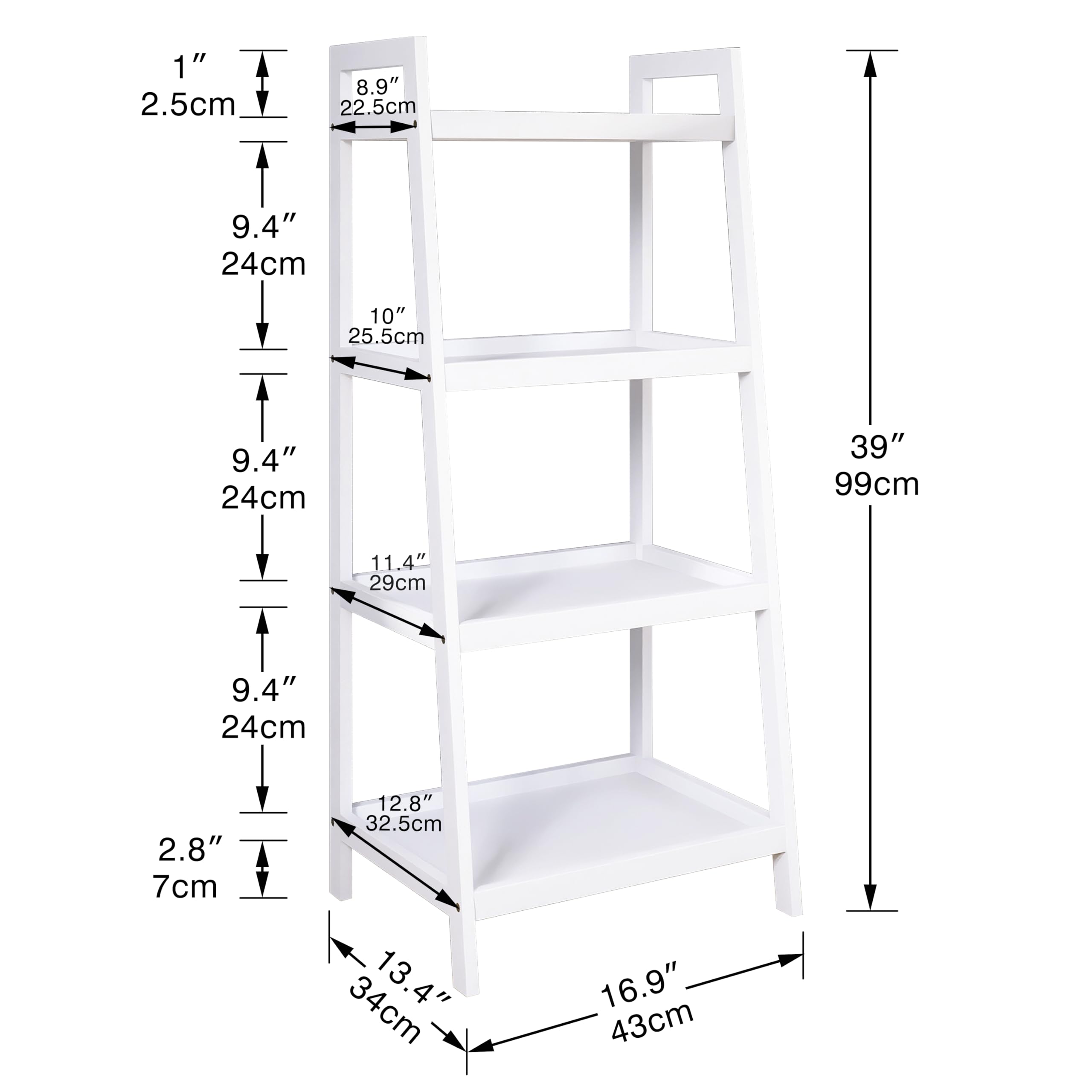 SMIBUY 4-Tier Bamboo Ladder Shelf – Freestanding Bookshelf & Plant Stand