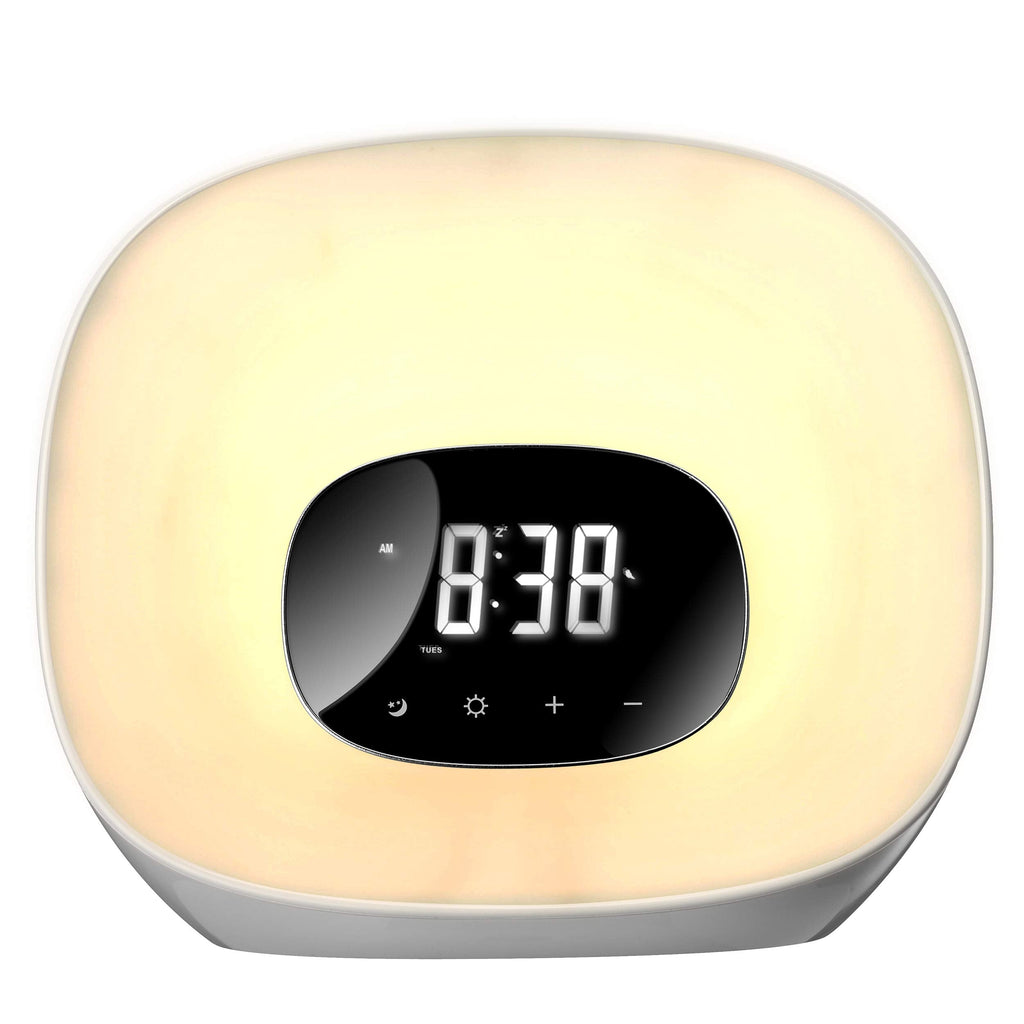 Groov-e Light Curve Sunrise Alarm Clock | FM Radio & LED Wake-Up Light