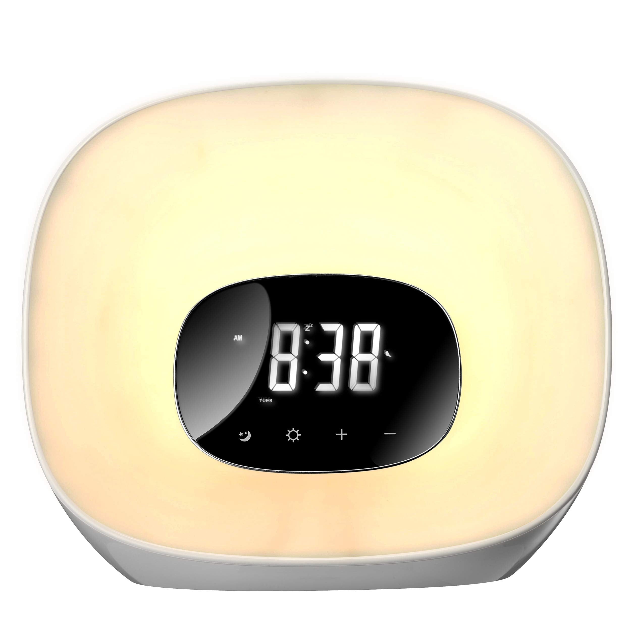 Groov-e Light Curve Sunrise Alarm Clock | FM Radio & LED Wake-Up Light