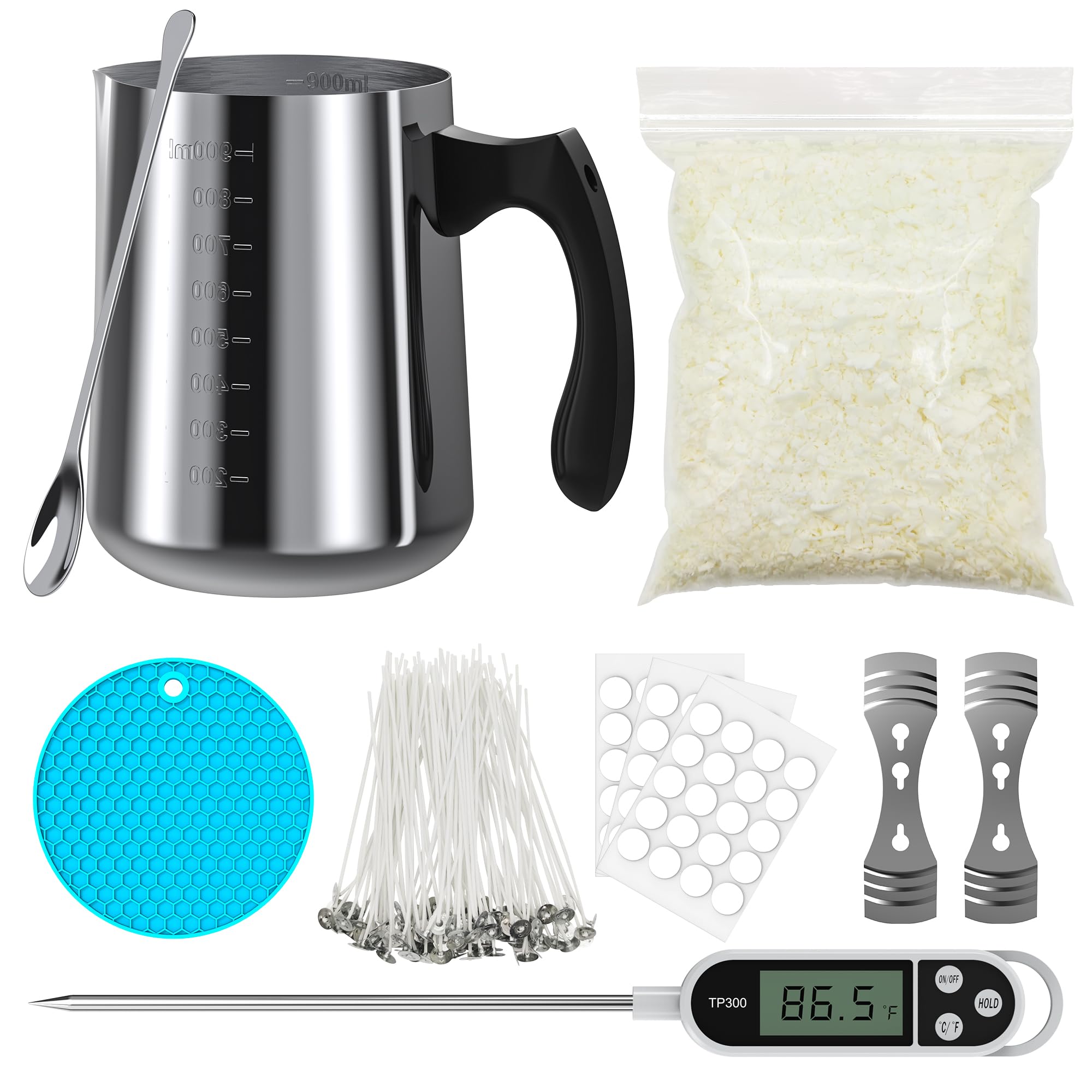 Ohcans Soy Wax Candle Making Kit for Adults – 900ml Stainless Steel Pot