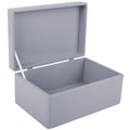 Creative Deco Large Grey Wooden Storage Box with Lid – 30x20x14cm