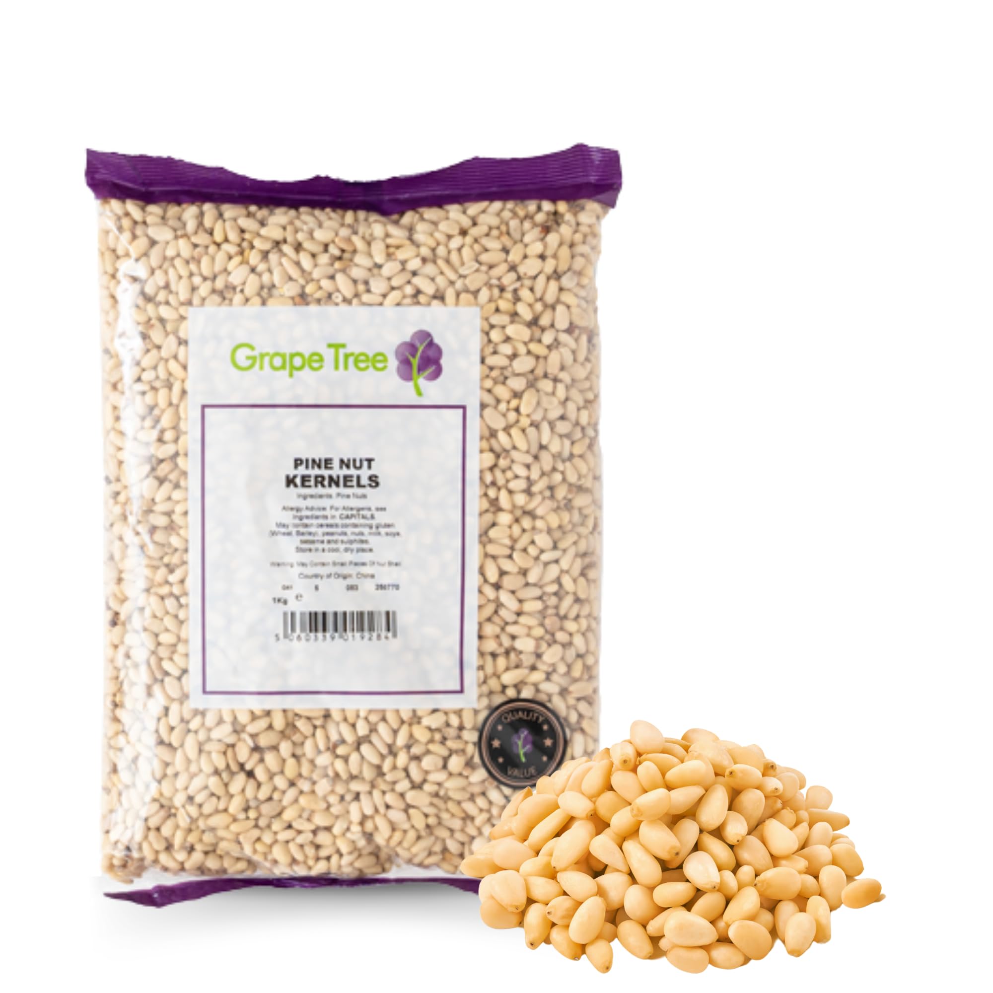 Grape Tree Pine Nut Kernels – 1kg Bulk Raw Superfood for Baking