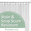 Barossa Design Clear PEVA Shower Curtain Liner with Rustproof Grommets