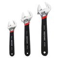 MAXPOWER 3-Piece Adjustable Wrench Set with Soft Grip (6, 8, 10-Inch)
