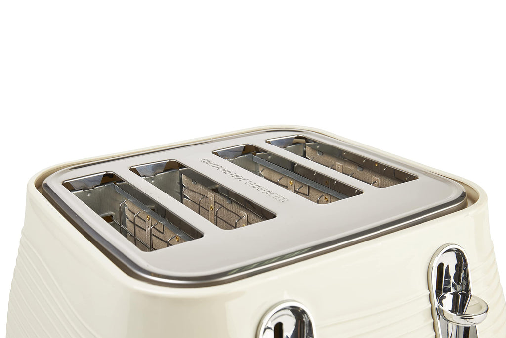 Haden Devon 4-Slice Toaster – Cream Wide Slot with 6 Browning Settings