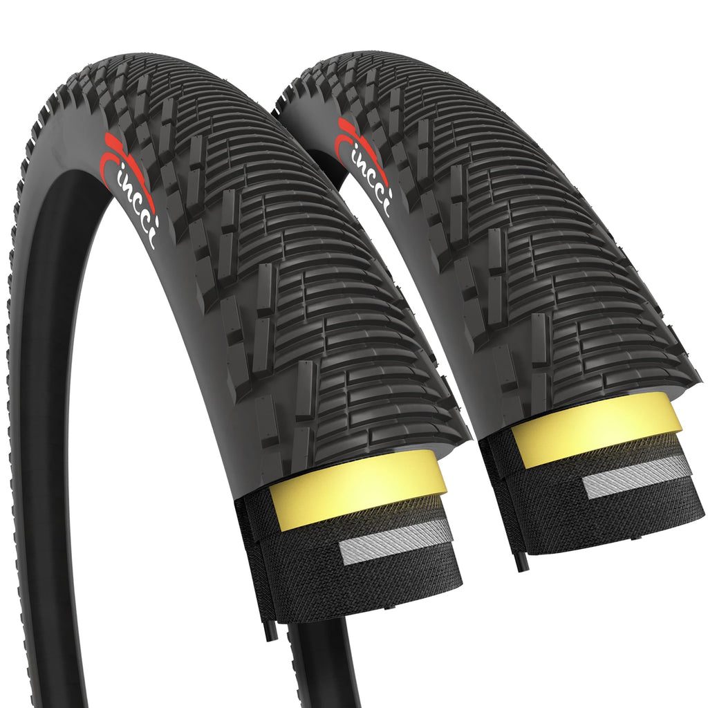 Fincci 26x1.95 MTB Hybrid Bike Tyres | 3mm Anti-Puncture 60 TPI (Pair)