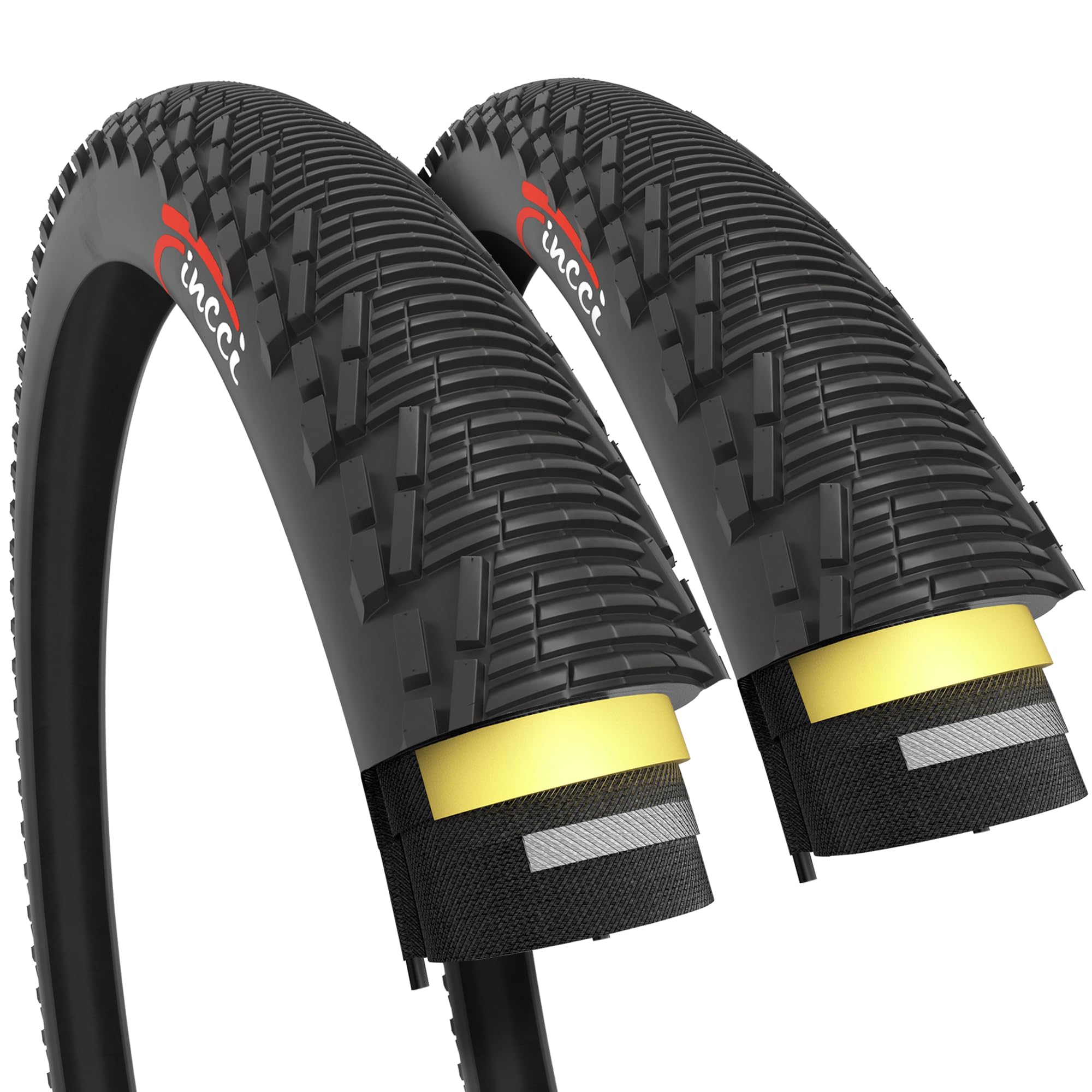 Fincci 26x1.95 MTB Hybrid Bike Tyres | 3mm Anti-Puncture 60 TPI (Pair)