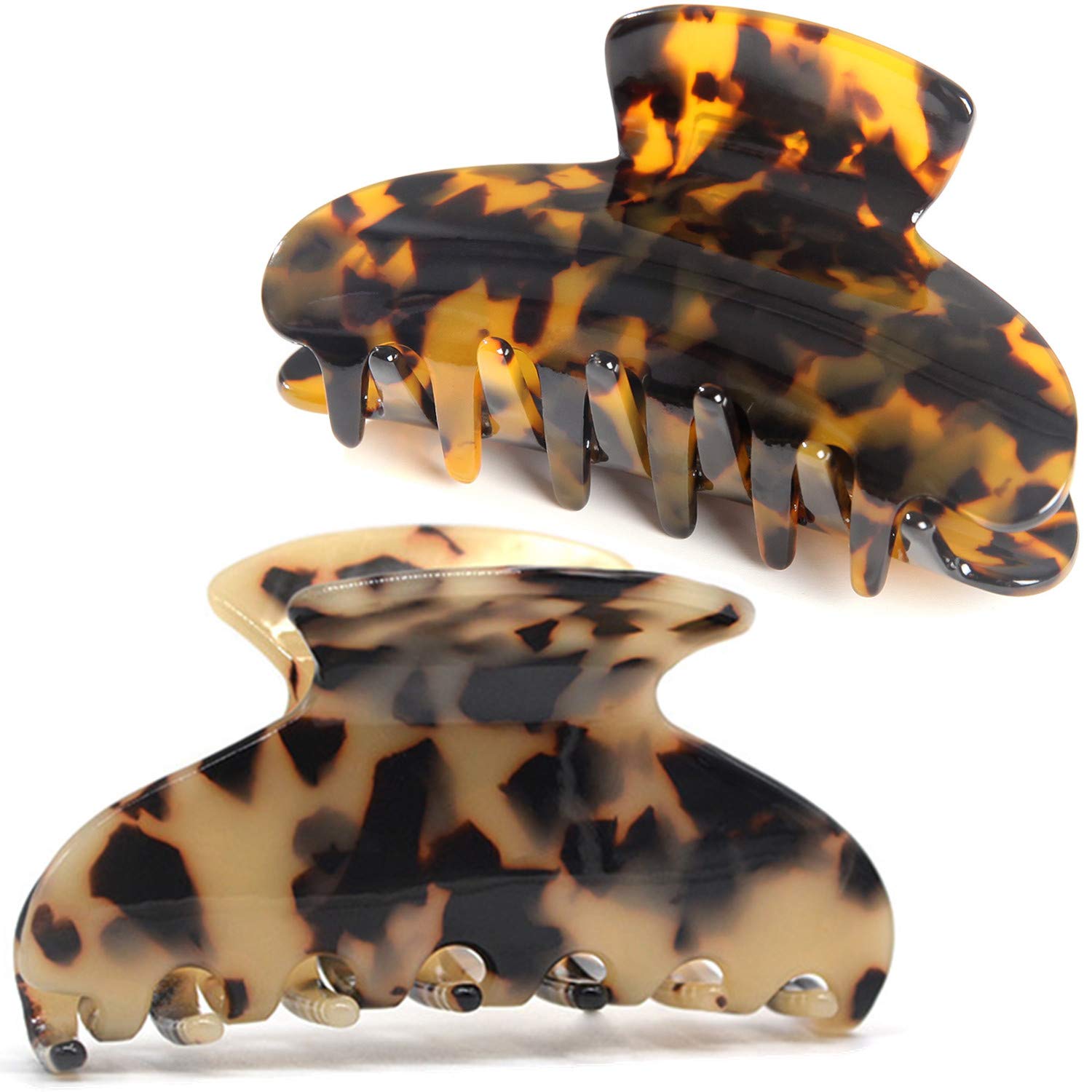 Jolof Store Tortoise Shell Hair Claw Clips for Thick Hair | 2 Pack