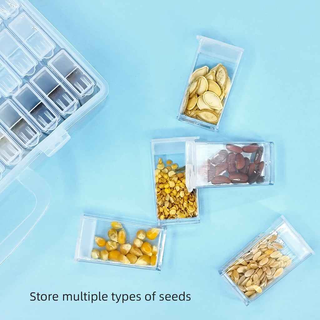 ARSUNOVO 64 Slots Seed Storage Box,Diamond Painting Organizer,Portable Bead Storage,Storage Containers Use for Seeds and Diamond Accessories - image 4