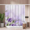 Purple Flower Shower Curtain – Mold Resistant Polyester Fabric
