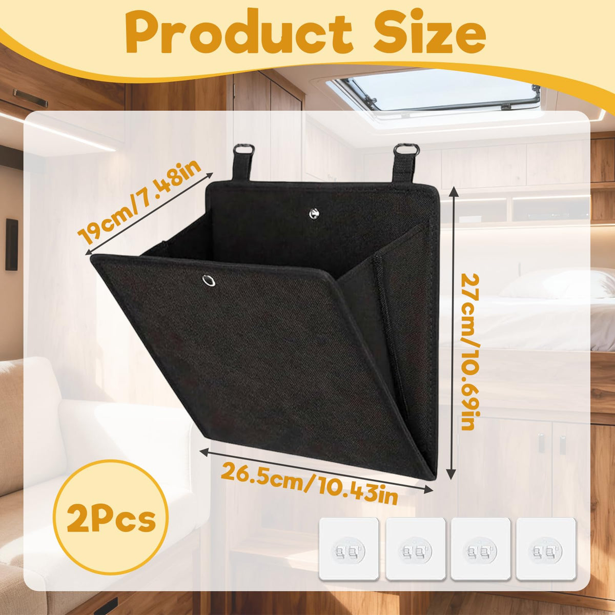 2-Pack Campervan Storage Motorhome Accessories Essentials Storage Organiser - image 2