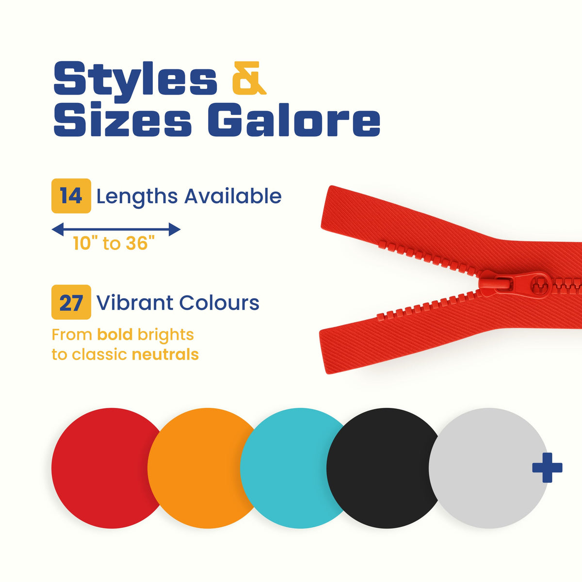 38" 96.5cm Red Chunky Zip - Heavy-Duty Open-Ended Separating - image 4