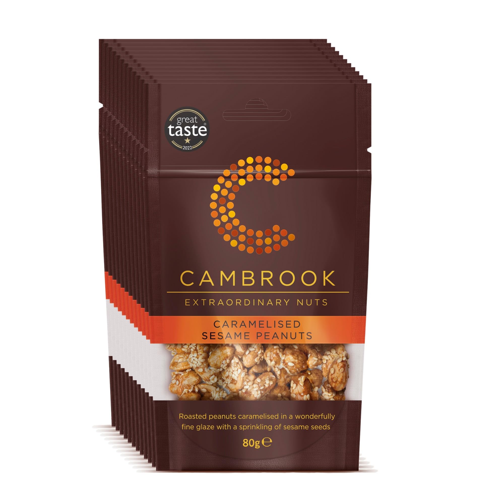 Cambrook Caramelised Sesame Peanuts – Gourmet Bar Snacks, 9 x 80g