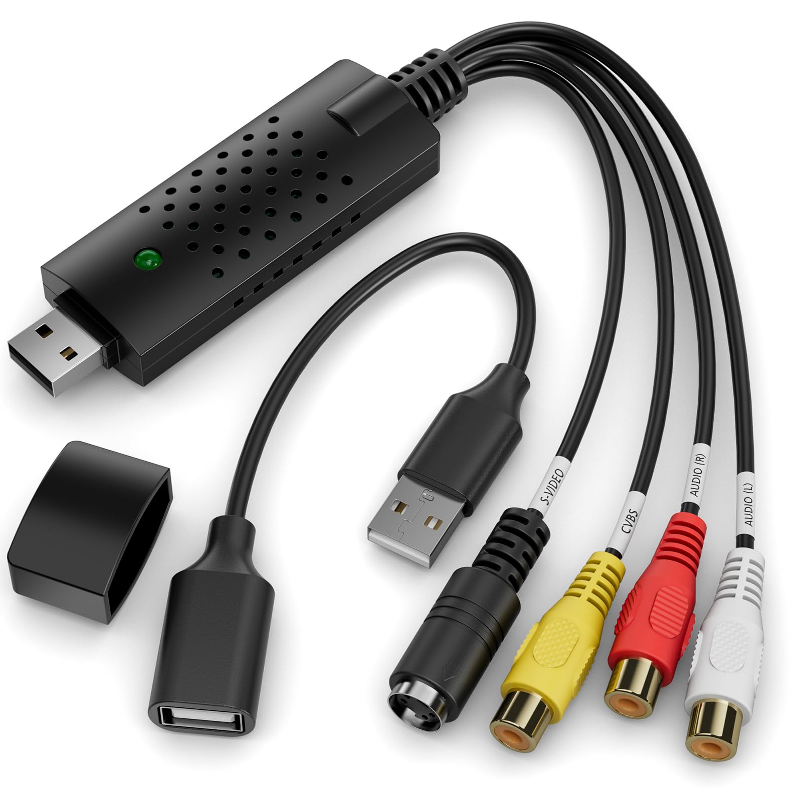 VHS to Digital Converter | USB 2.0 Video Capture Card for PC/Mac