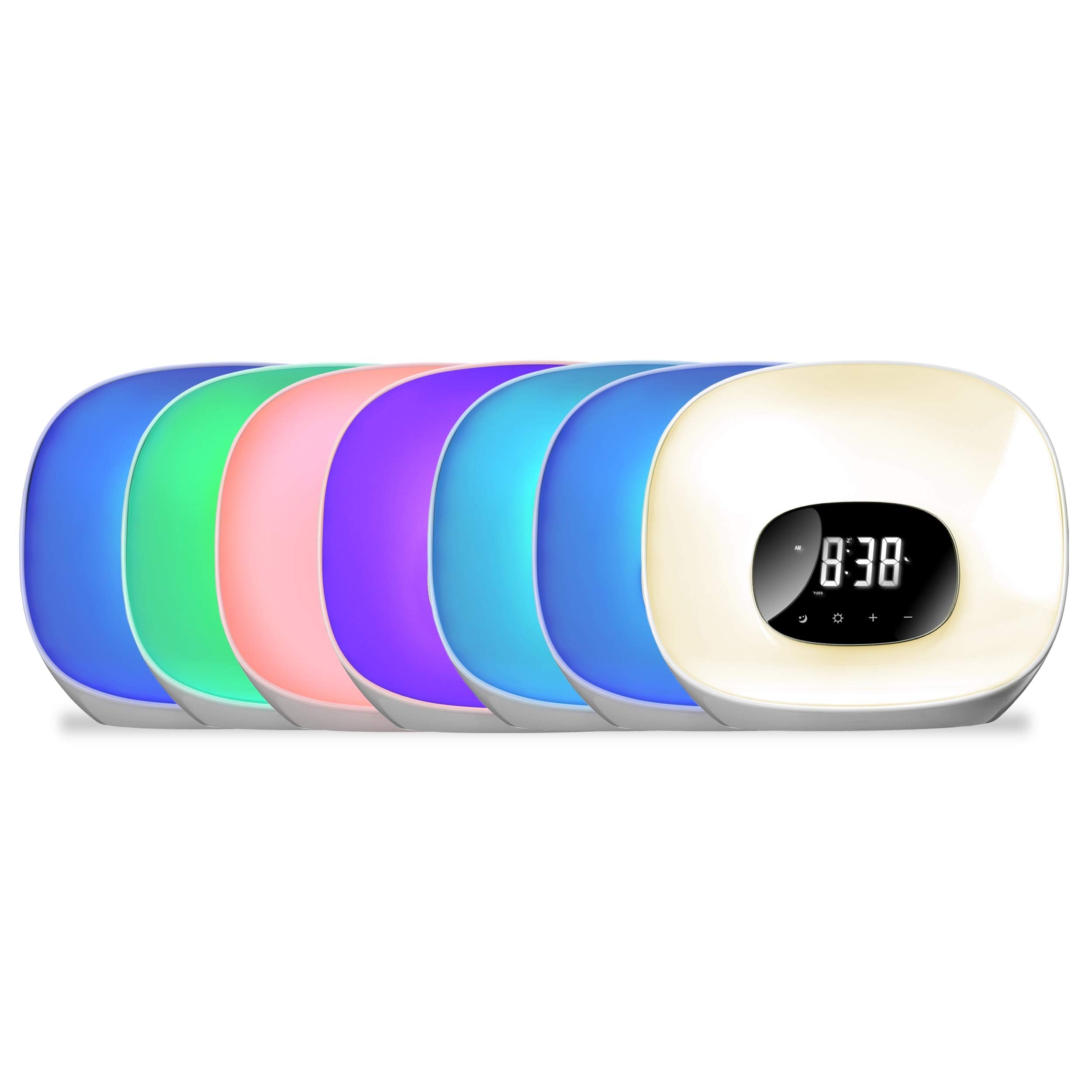 Groov-e Light Curve Sunrise Alarm Clock | FM Radio & LED Wake-Up Light