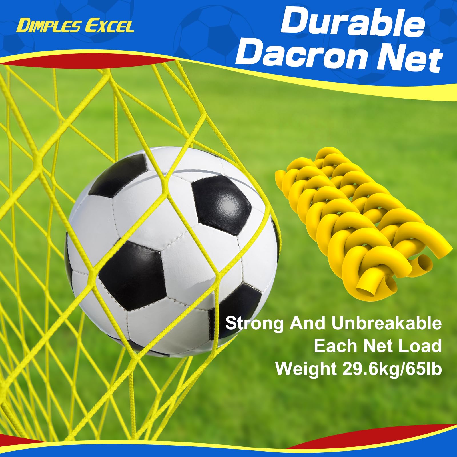 Dimples Excel Pop-Up Football Goal Net - Portable 5x3.6ft Soccer Goal