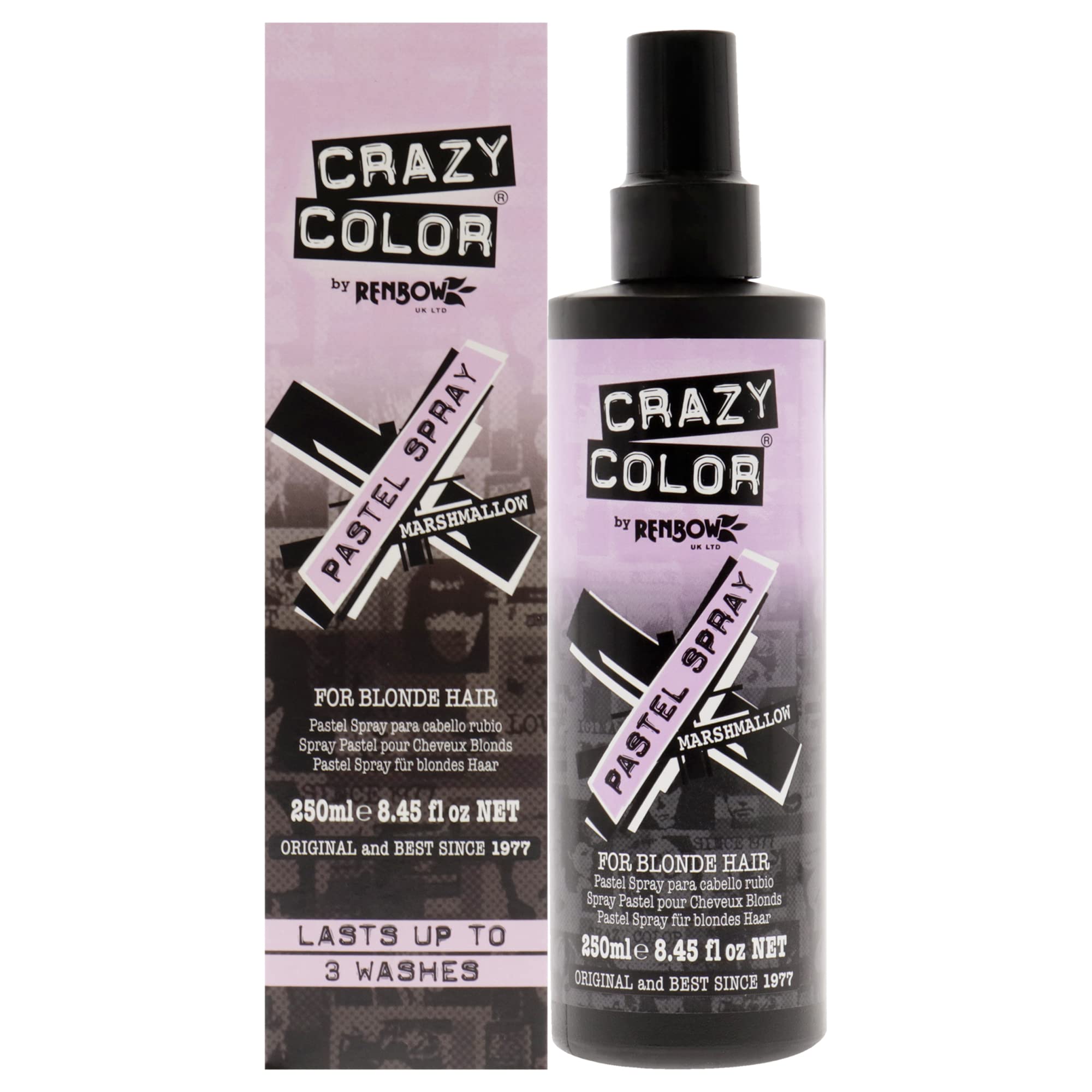 Crazy Color Temporary Pastel Hair Spray – Marshmallow Pink – 250ml