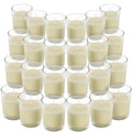 Belle Vous Unscented Votive Candles - 24 Pack Clear Glass 12 Hour Burn