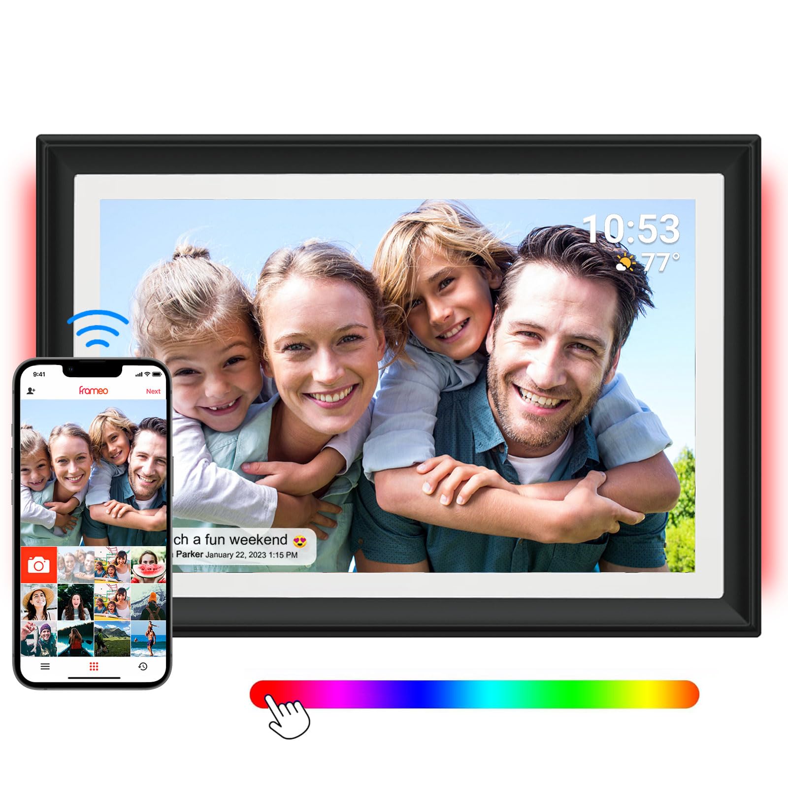 Frameo 10.1 Inch WiFi Digital Picture Frame – 32GB HD IPS Touch Screen