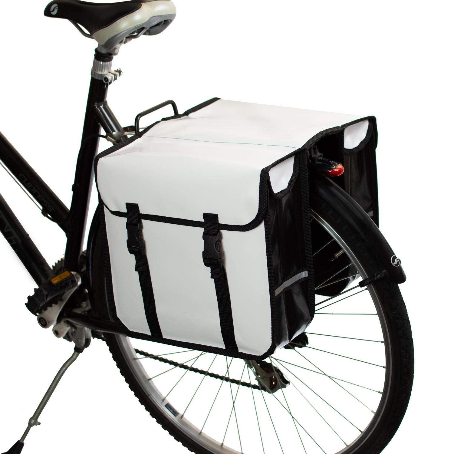 BikyBag Classic CW – Waterproof Double Bicycle Pannier Bag in White