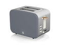 Swan Nordic 2-Slice Toaster – 900W Grey Kitchen Appliance with Defrost