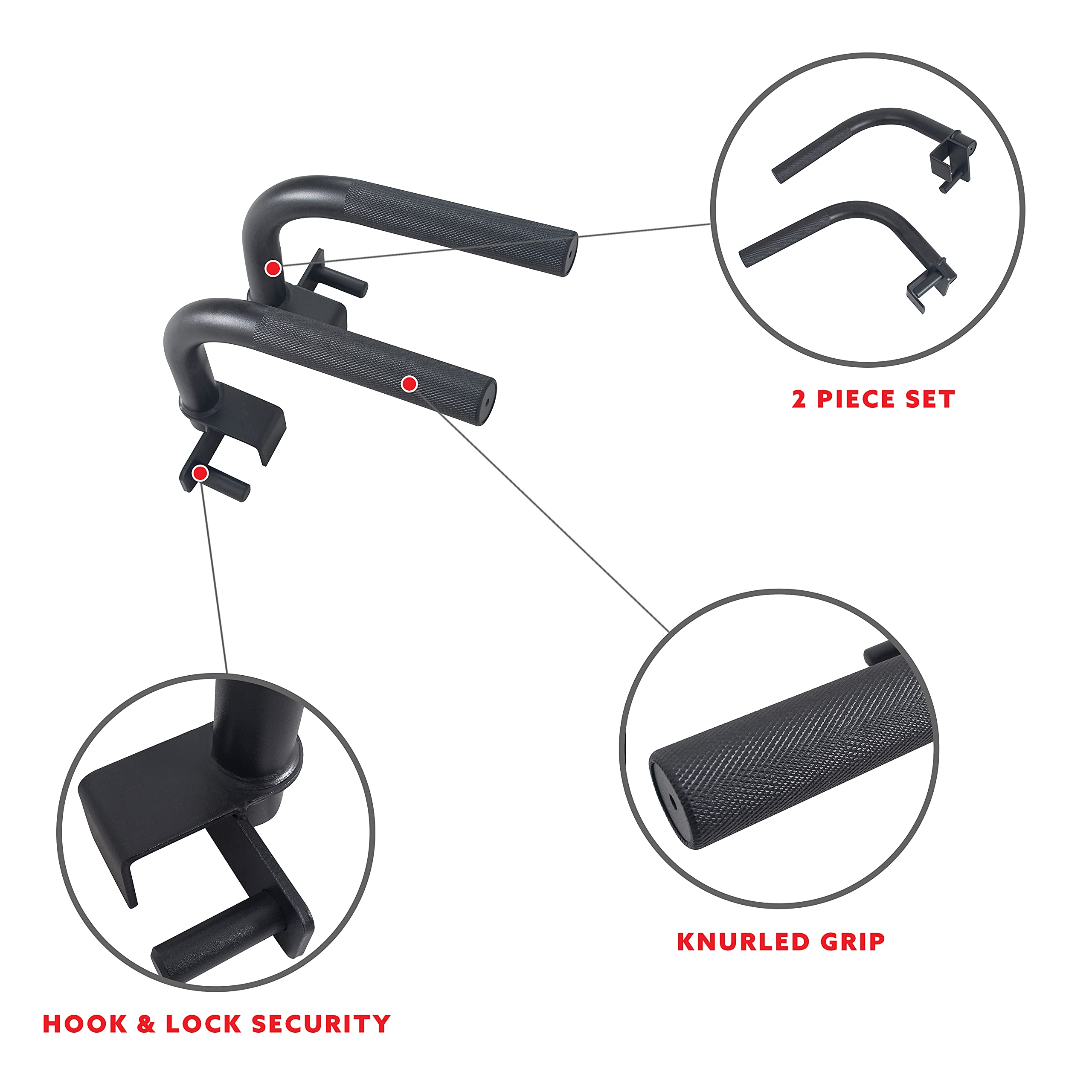Sunny Health & Fitness Power Rack Dip Bar Attachment - Heavy Duty Steel