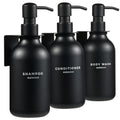 MaisoNovo Wall Mounted Shampoo and Conditioner Dispenser Set - 3 Pack Black