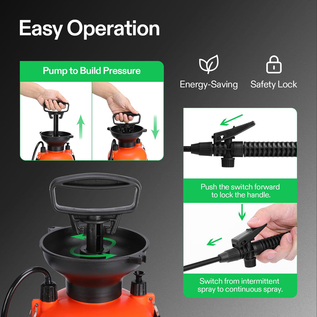 VIVOSUN 8L Pump Pressure Sprayer | 2 Gallon Garden Water Spray Bottle