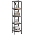 SMIBUY 5-Tier Bamboo Bathroom Storage Shelf – Space-Saving Corner Rack, Black