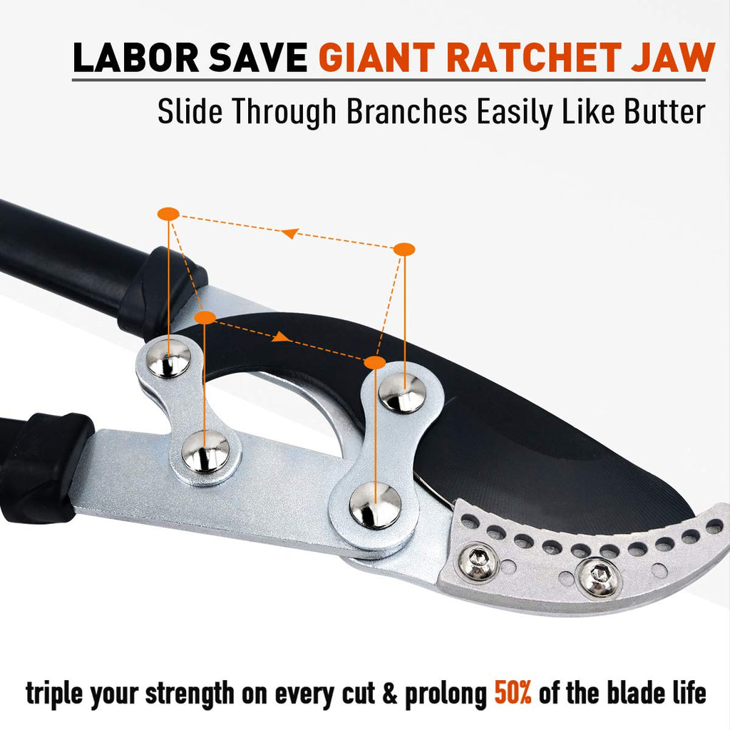 Jardineer Heavy Duty Anvil Loppers and Pruning Shears with Spare Blade