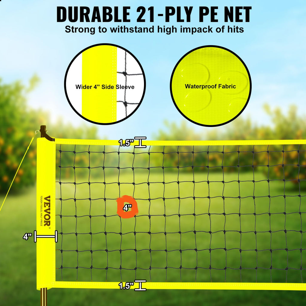 VEVOR Portable Volleyball Net System | Adjustable Height Steel Poles Set