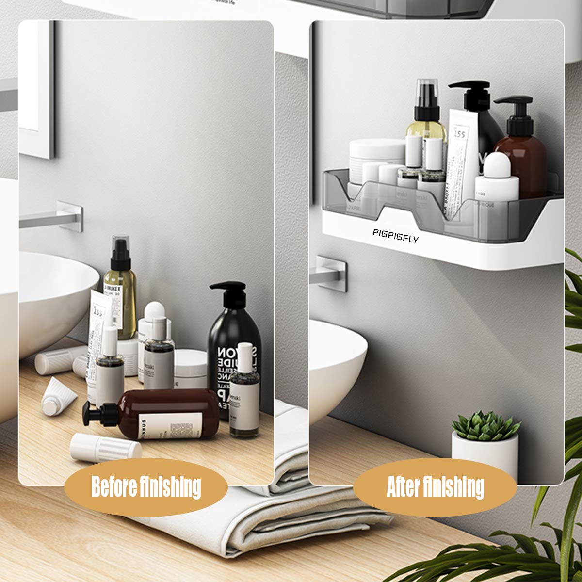 PIGPIGFLY Shower Shelf no Drilling, Plastic Bathroom Shelf, Shower Organiser, Organizer Basket for Shower, Bathroom Shelves, Bathroom Accessory - image 5