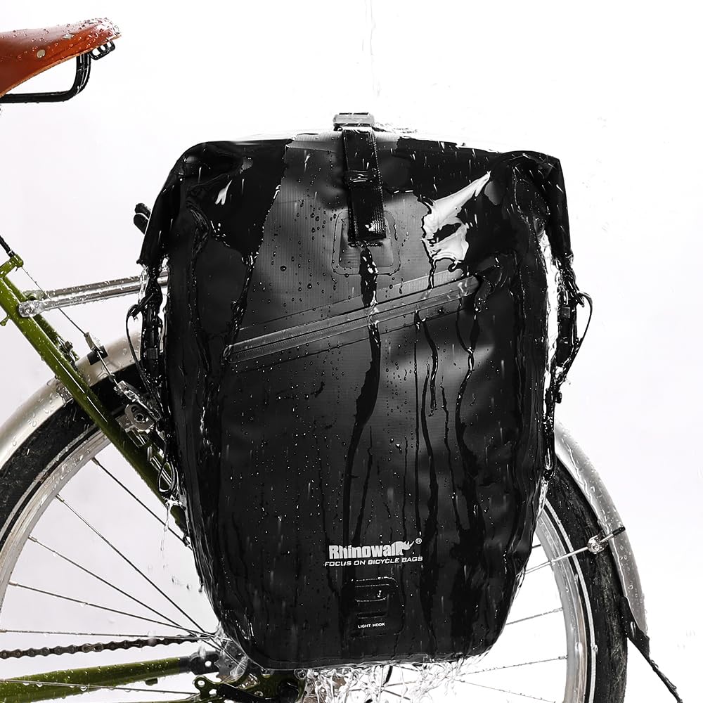 Rhinowalk Waterproof Bike Pannier Bag – 27L Rear Rack Cargo Carrier