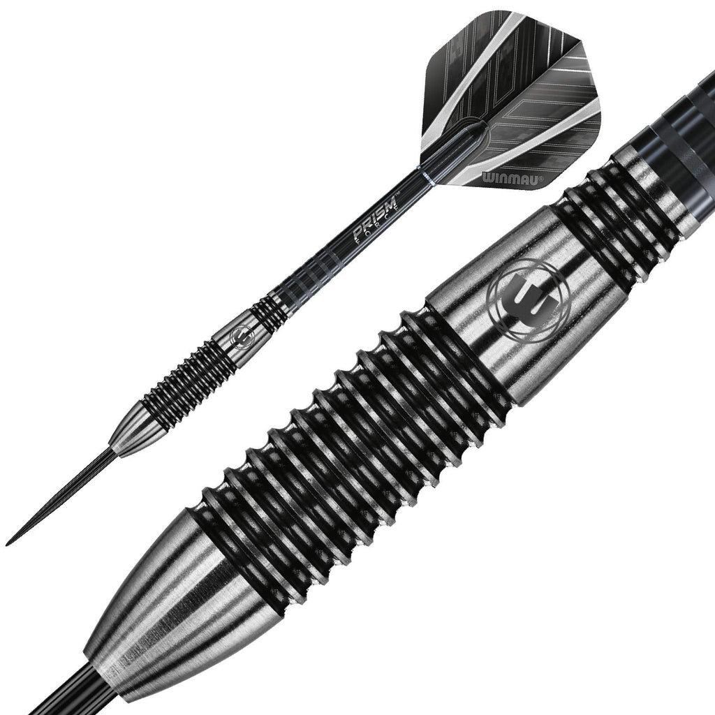 Winmau Blackout 26g Tungsten Darts Set | Steel Tip with Prism Shafts