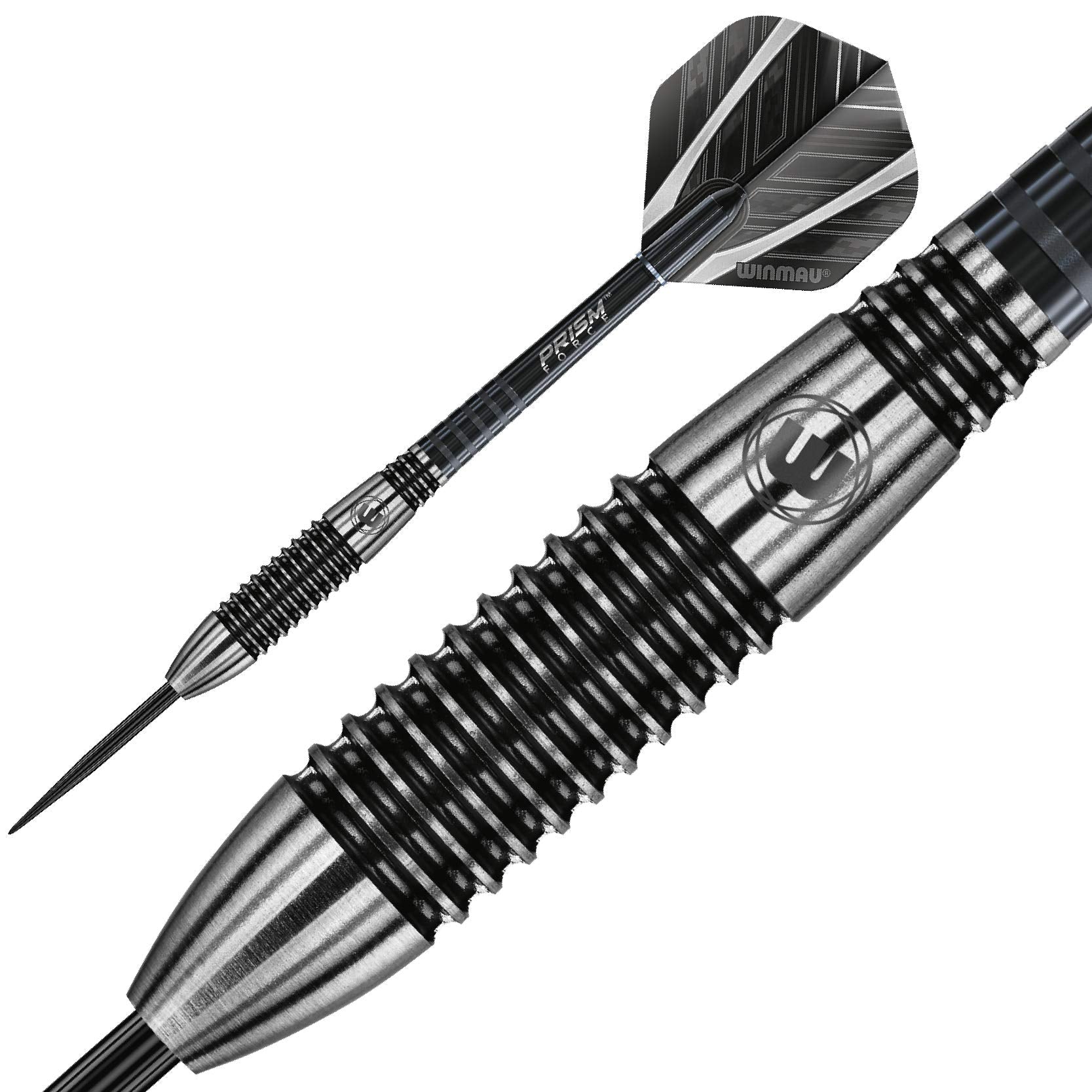 Winmau Blackout 26g Tungsten Darts Set | Steel Tip with Prism Shafts