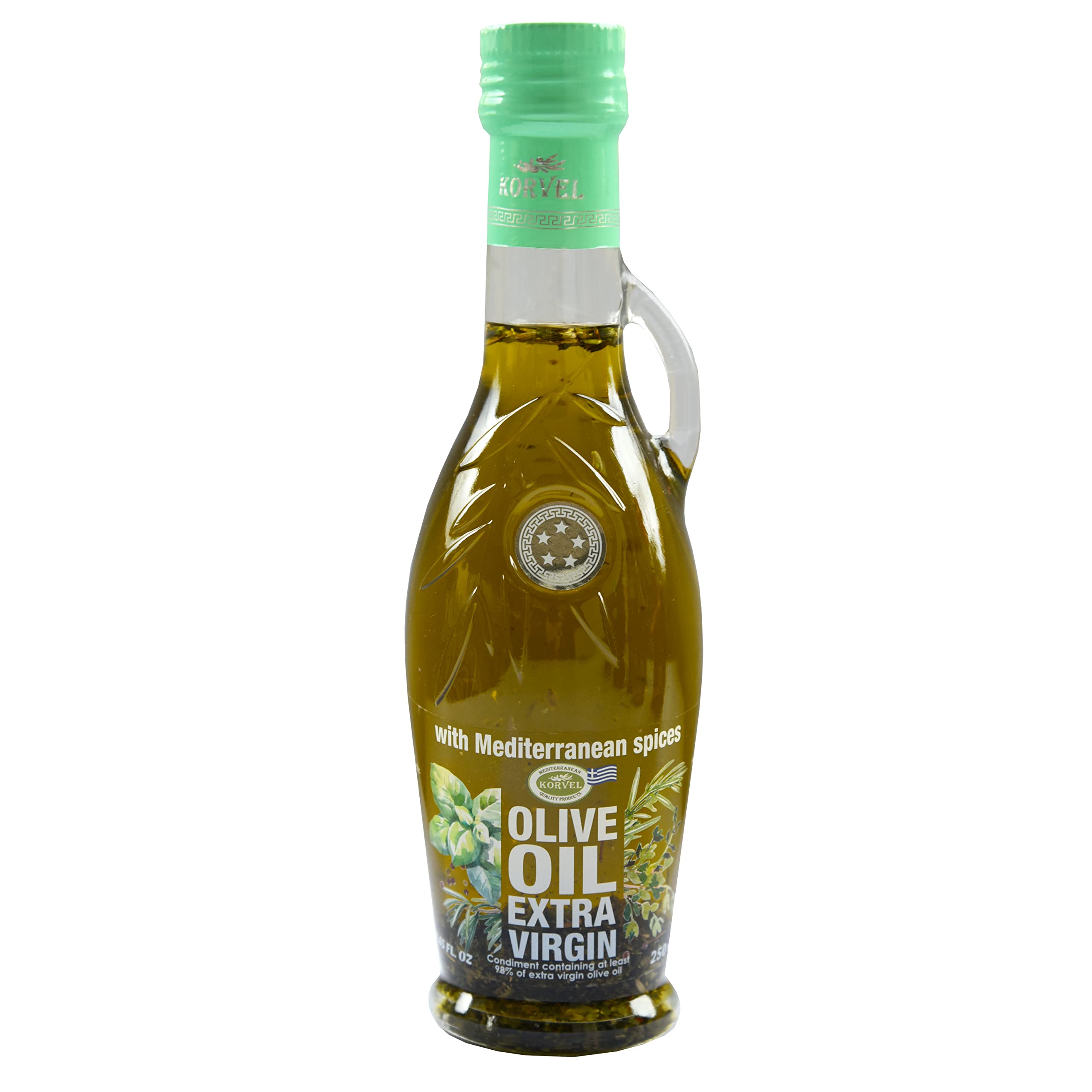 KORVEL Greek Extra Virgin Olive Oil with Mediterranean Herbs, 250ml