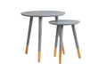 Aspect Dina Set of 2 Nesting, Occasional Table Grey, wood, 48 x48 S:33 Diameter x40H cm, WNT12GY