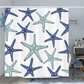 Starfish Shower Curtain – Blue Teal Waterproof Polyester Fabric