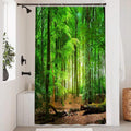 Uiiooazy Shower Curtain – 120x200cm Green Leaves Anti-Mould Fabric