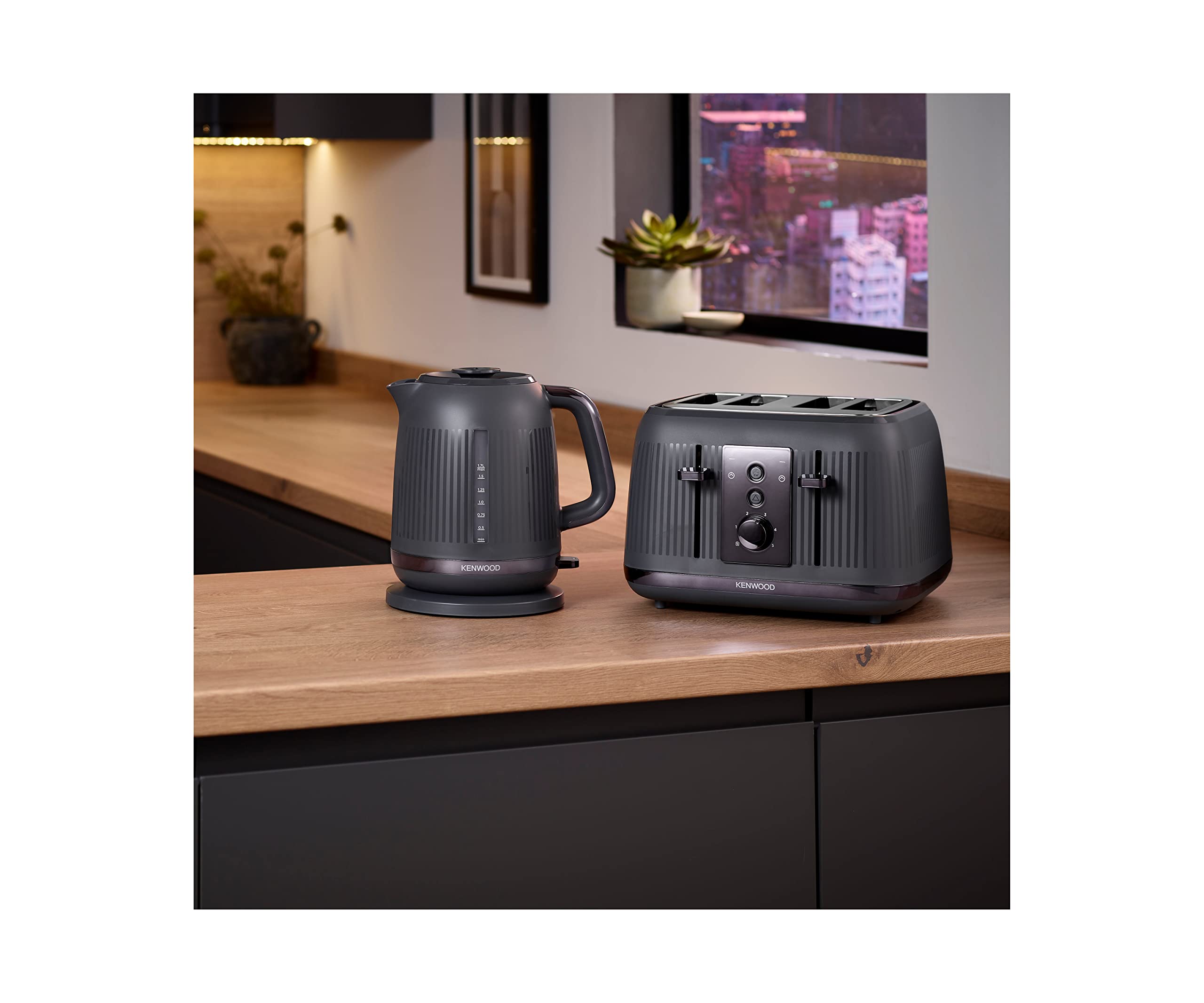 Kenwood Dusk 4-Slot Toaster – 1800W Rapid Toasting, Slate Grey