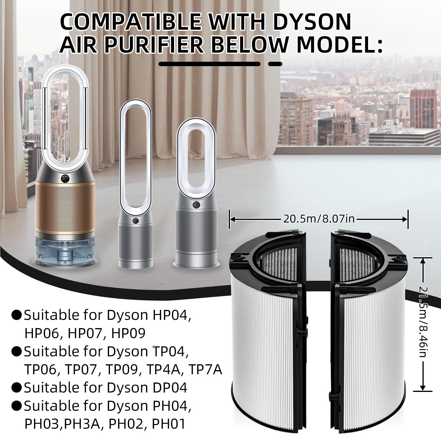 HEPA & Carbon Filter for Dyson HP04 TP04 DP04 PH04 HP07