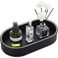GORESE Leather Oval Bathroom Tray – Decorative Vanity & Jewelry Organizer