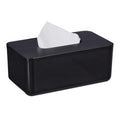 Relaxdays Modern Tissue Box with Bamboo Lid – Black Plastic Dispenser