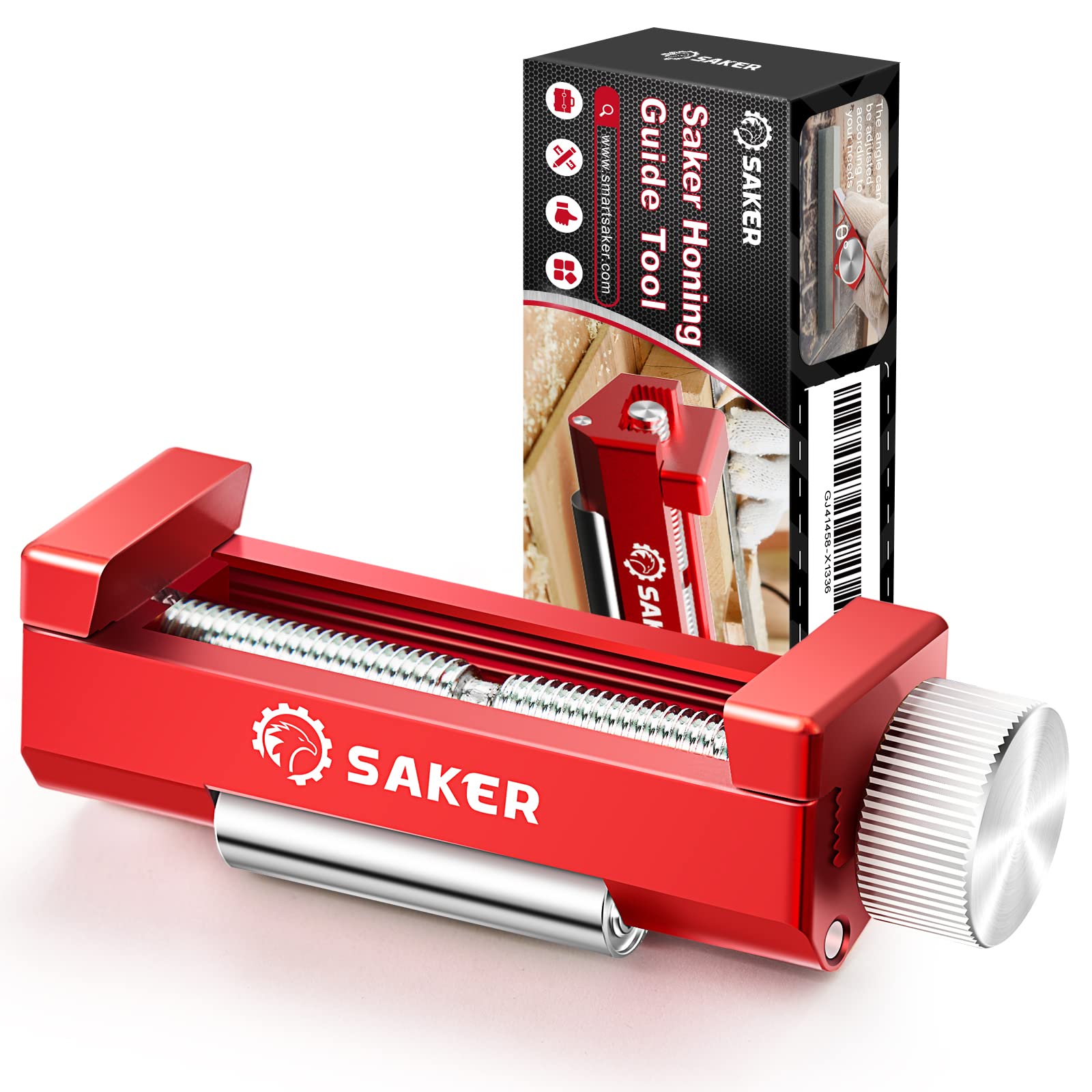 Saker Upgraded Honing Guide – Precision Chisel & Plane Sharpener, Red